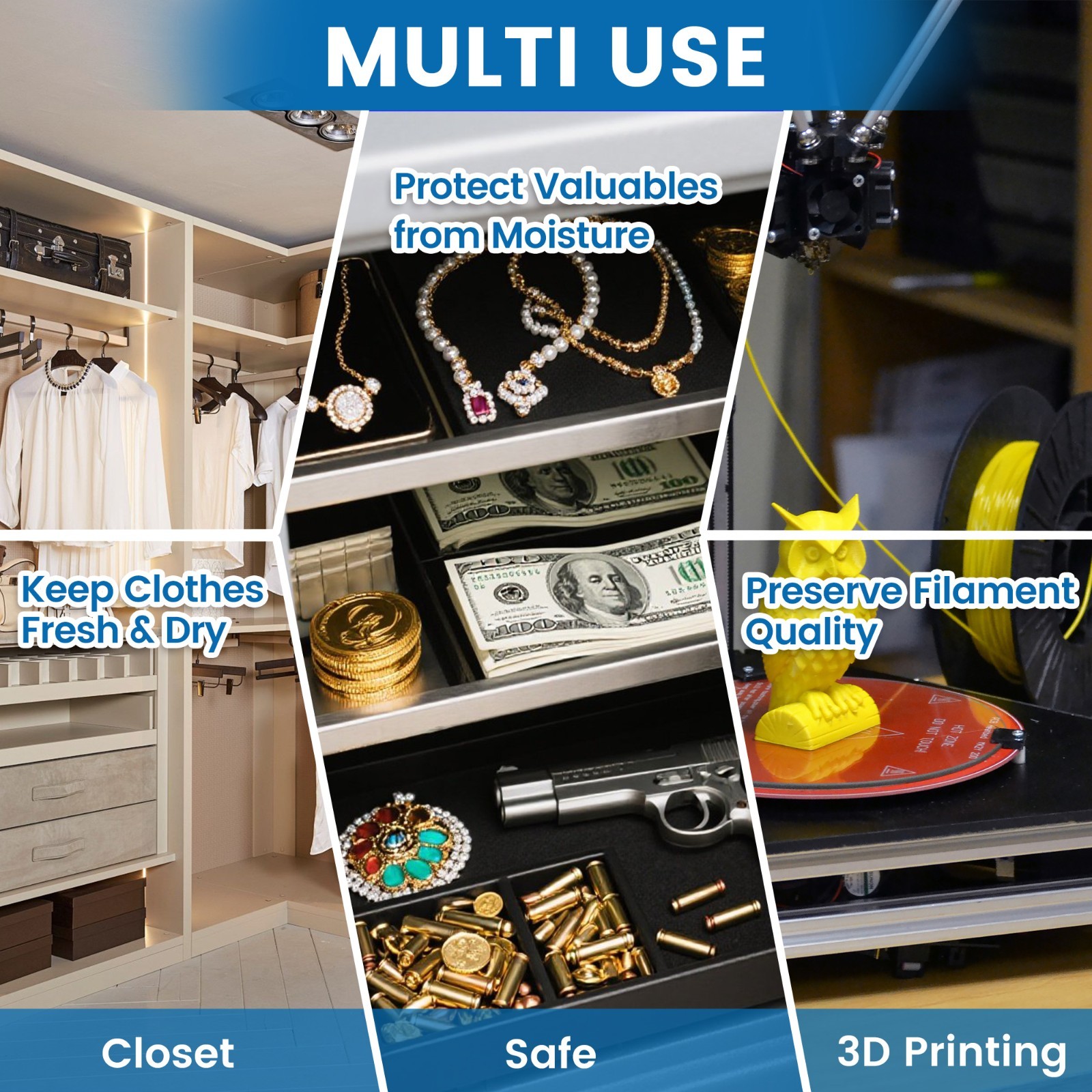 9LBS Adsorbco Desiccant Beads, Indicating Silica Gel Beads (Blue to Pink)