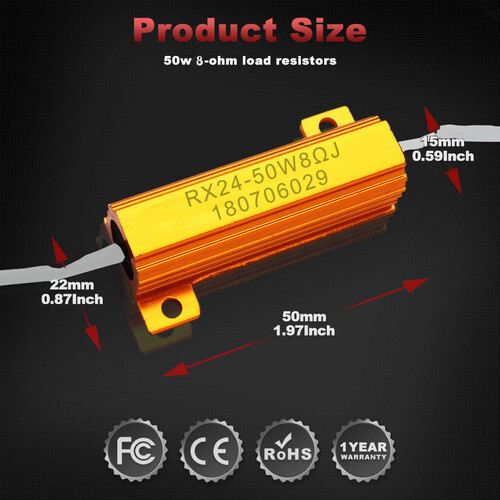 LED Load Equalizer 6Ohm Resistor 3157 Brake Stop Parking Hyperflash Fit Lamp
