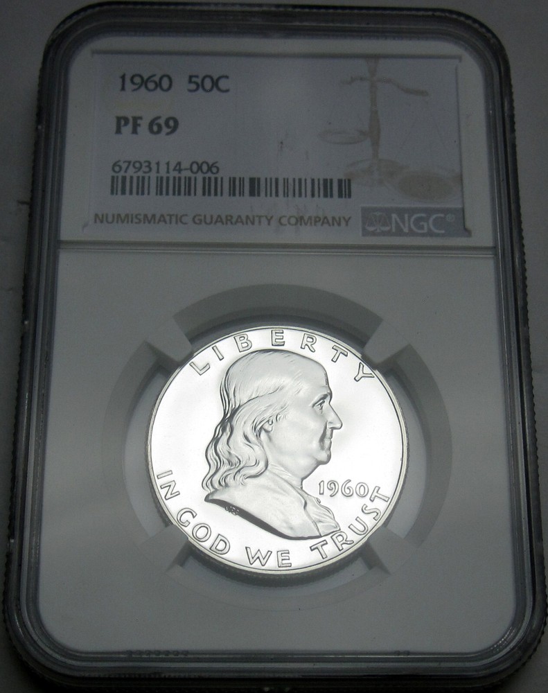 1960 Proof 69 Franklin Silver Half Dollar NGC Certified Proof PF69