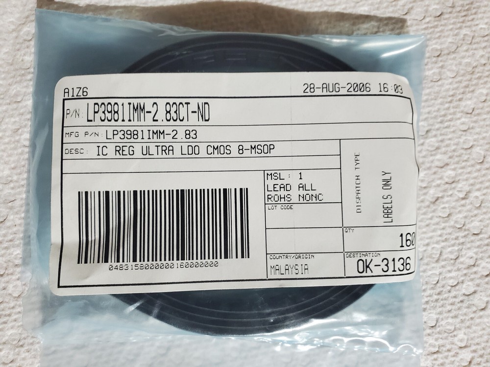 Texas Instruments LP3981IMM-2.83 Integrated Circuit (Linear Voltage Regulator)