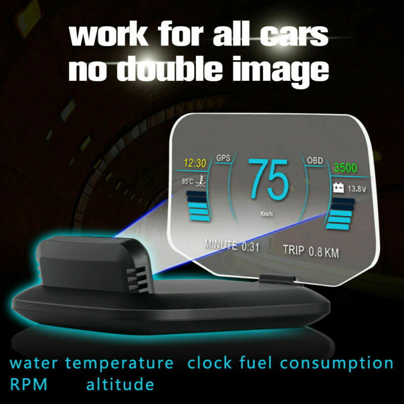 HUD OBD Head Up Display Car GPS System Speedometer Projector Diagnostic Tool OIT