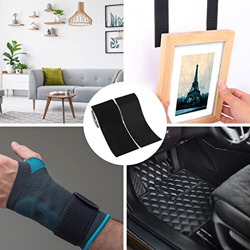 4 Inch Width 9 FT Length Hook and Loop Tape Self-Adhesive Strips Set with Sticky