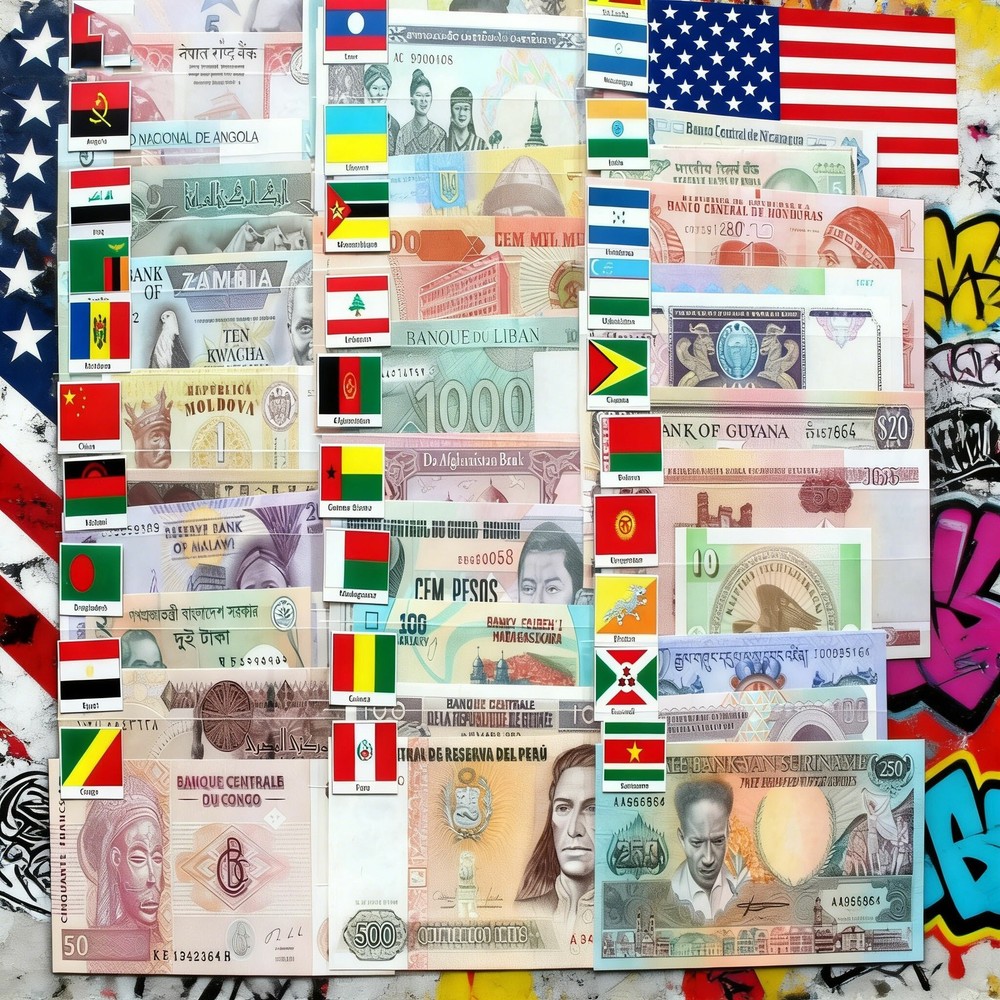 UNC Condition 100Pcs World Banknotes Different Foreign Paper Money Set
