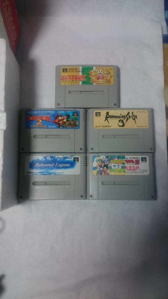 complete! 5Games+Nintendo Super Famicom Console System Boxed Ship Free!