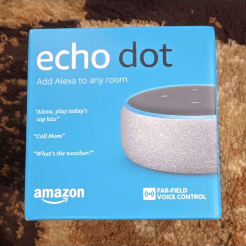 Amazon Echo Dot Smart Speaker Gray Fabric Alexa Bluetooth Wi-Fi Audio Line Out