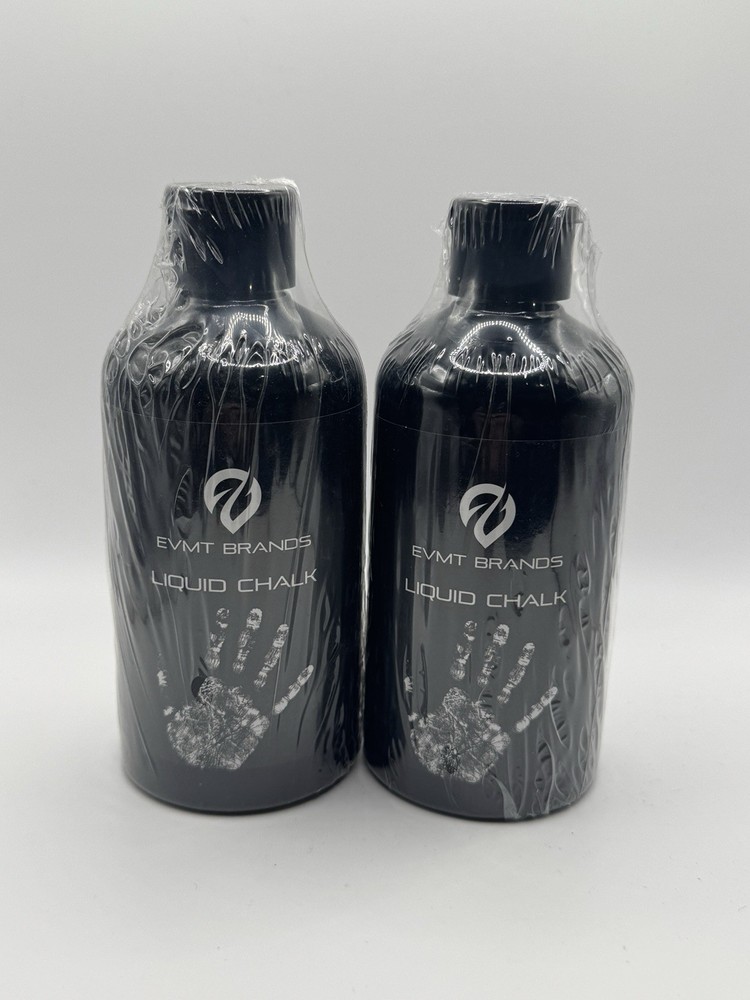 2 EVMT BRANDS Liquid Chalk No Mess 8oz for Gym, Weightlifting, Powerlifting