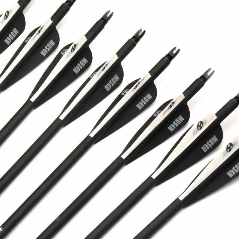 12Pack Carbon Arrows 32" Spine500 with Removable Tips for Compound & Recurve Bow