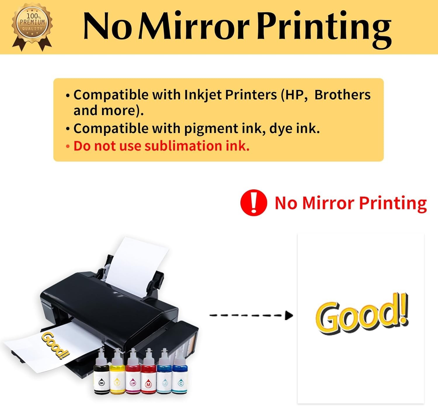 Vibrant & Durable Heat Transfer Paper 50 Sheets for Dark Cotton Fabrics - 8.5x11