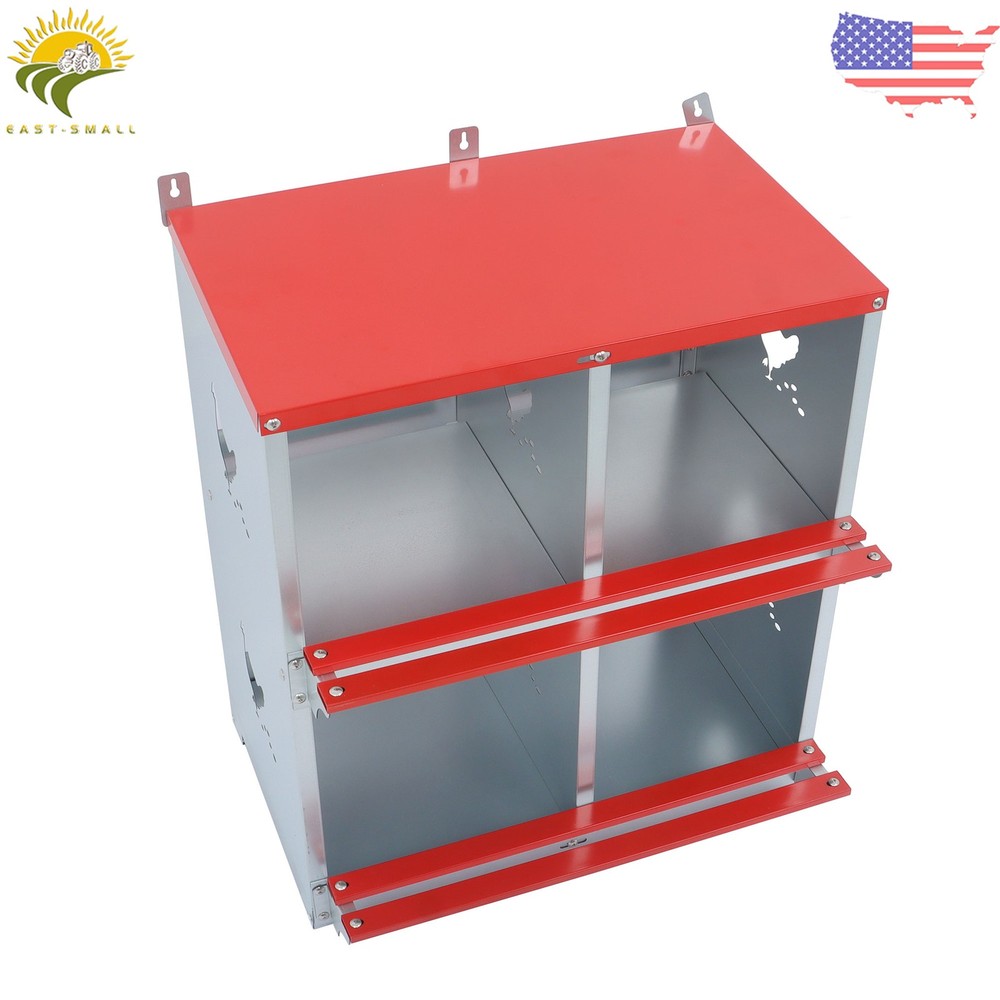 4 Compartment Chicken Nesting Boxes For Hens Metal Poultry Nest Box Wall Mount