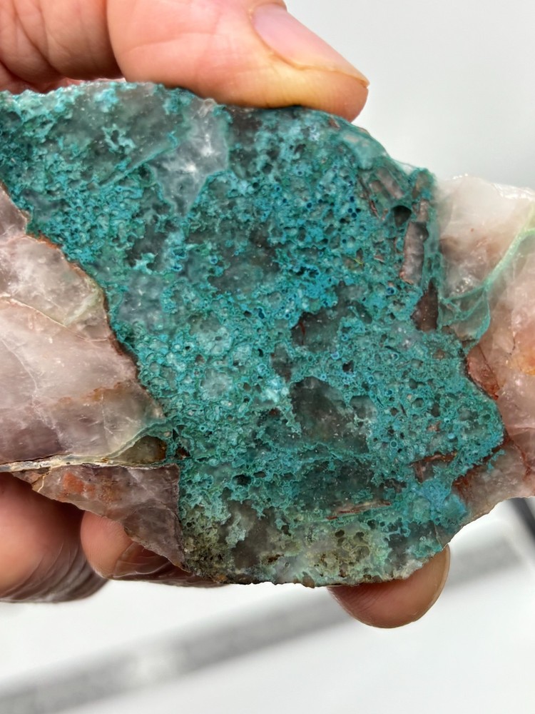 Spiderweb Chrysocolla in Quartz Slab Cabbing Lapidary Combo Ship Avail