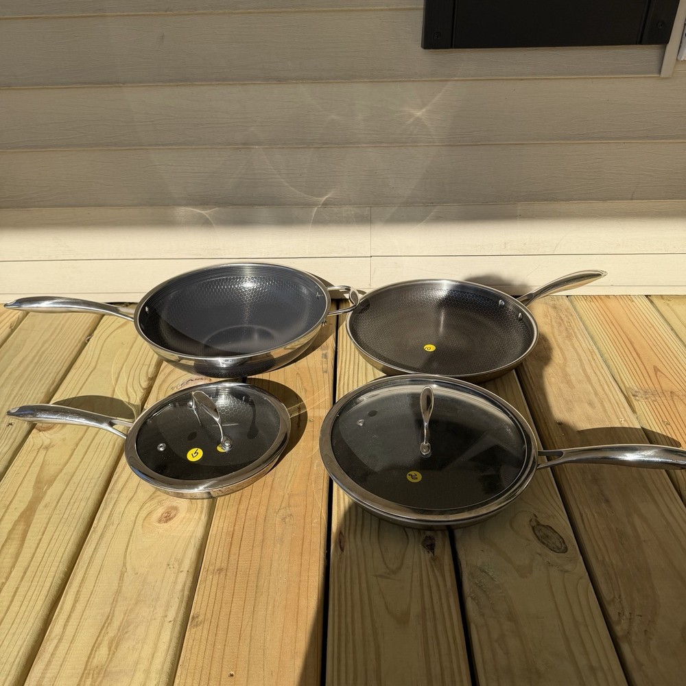 Hexclad Hybrid Cookware 6 Piece Set Preowned Great Condition