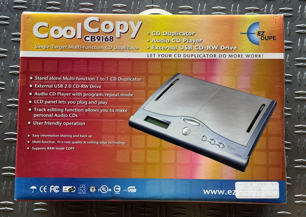 EZ Dupe Cool Copy CB-9168 CD Duplicator/ CD Audio Player/ External USB CD-RW