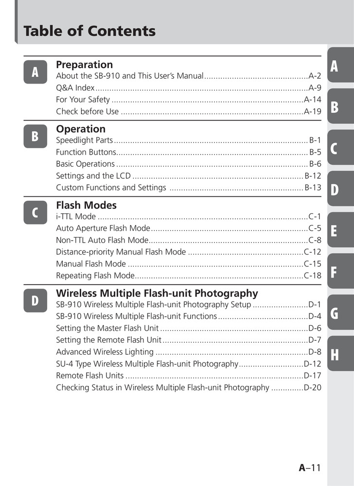 Nikon SB-910 — User Manual Owners Guide Reference — 135 Pages — USA Made