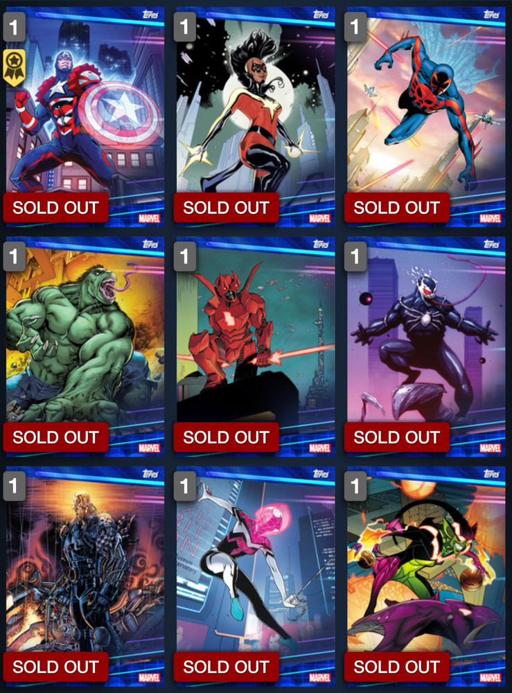 Topps Marvel Collect! 2022 Legacy Marvel 2099 Blue RARE SET + AWARD | DIGITAL