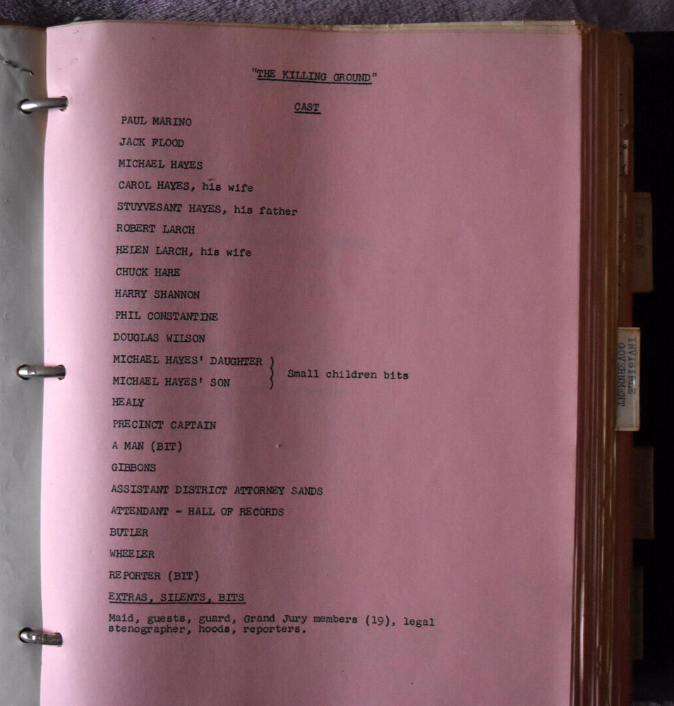 1961-2 " Target: The Corruptors " Original Screenplay Scripts.