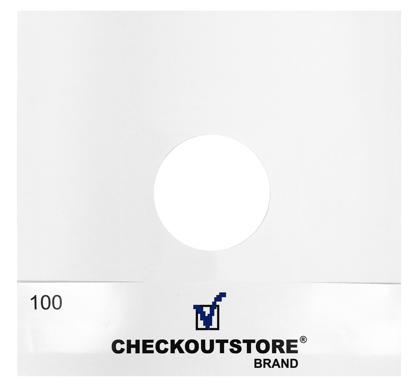 CheckOutStore Paper Record Inner Sleeves With Hole for 12" Vinyl 33 RPM