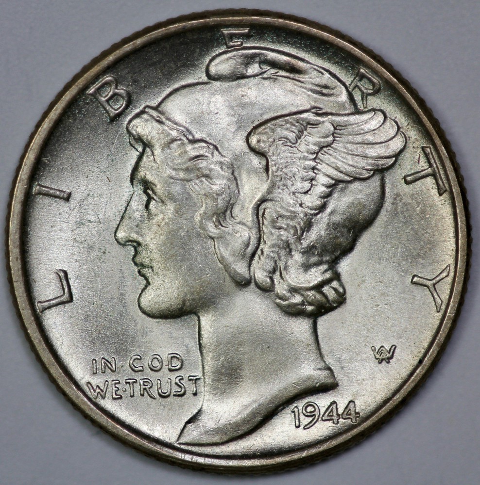 1944 Mercury 10c Silver Dime UNC