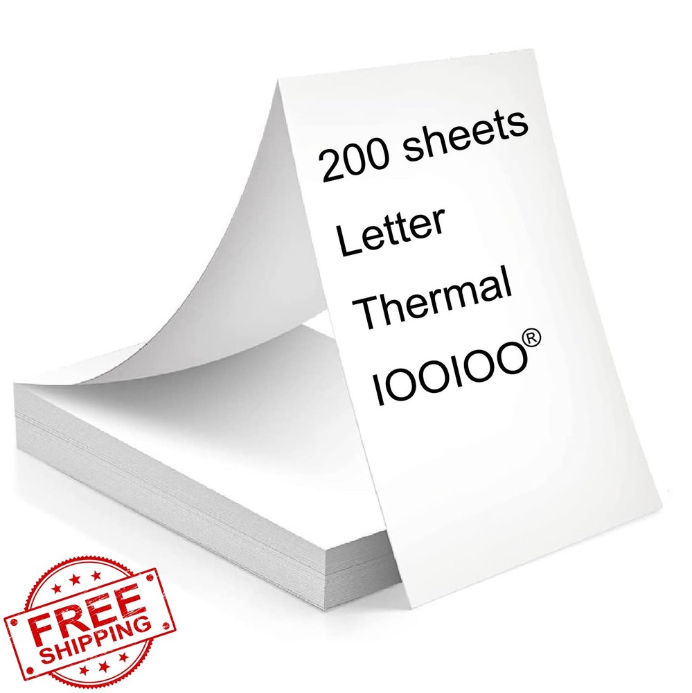 BPS BPA Free Thermal Printer Paper 8.5x11 Letter Folded Continuous for SharpF...