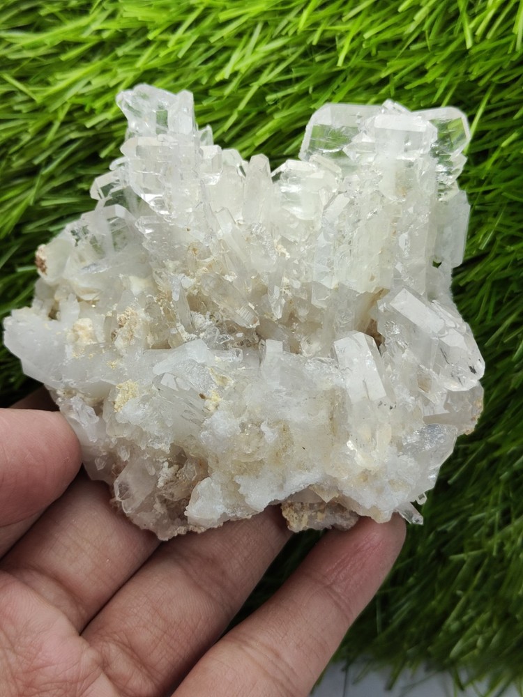 Faden Quartz DT Transparent Cluster On Matrix Has Good Luster & Nice Termination