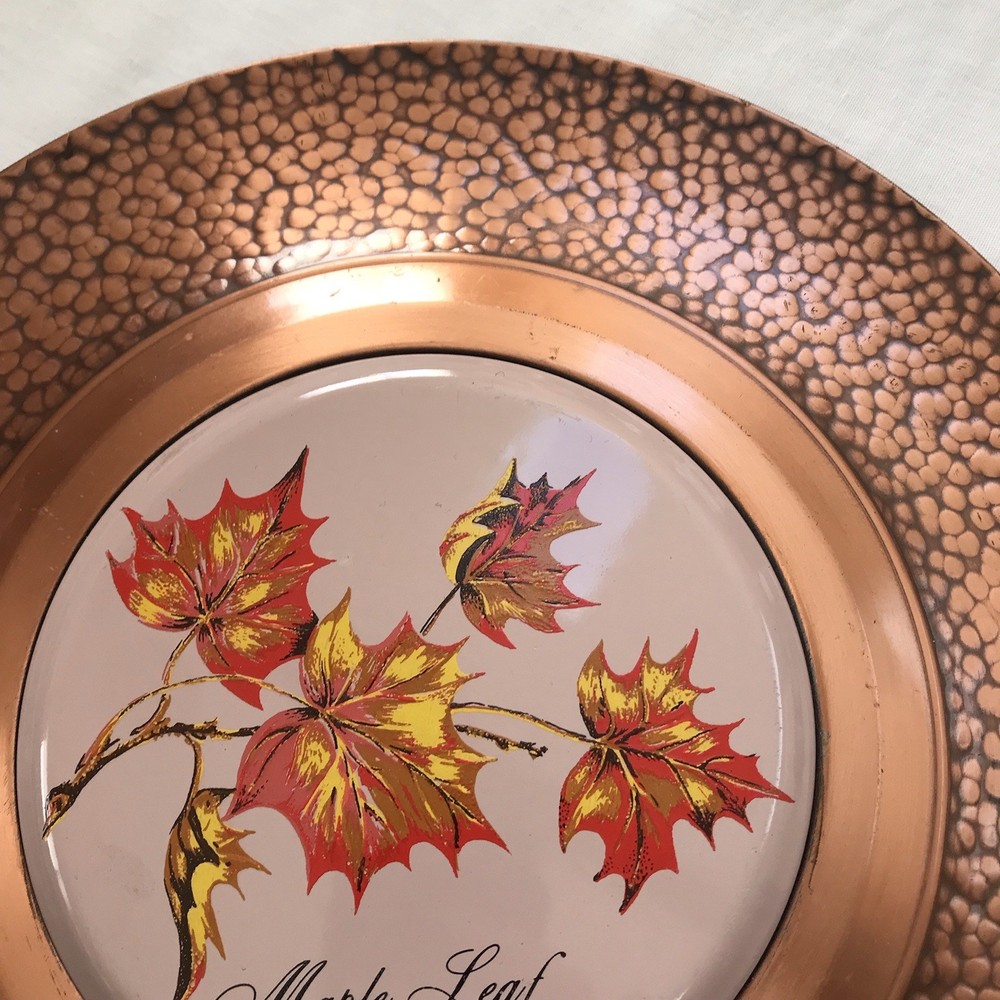 Vintage Solid Copper Plate Canada Leaf By Fantasy CopperWare Solid Decorative