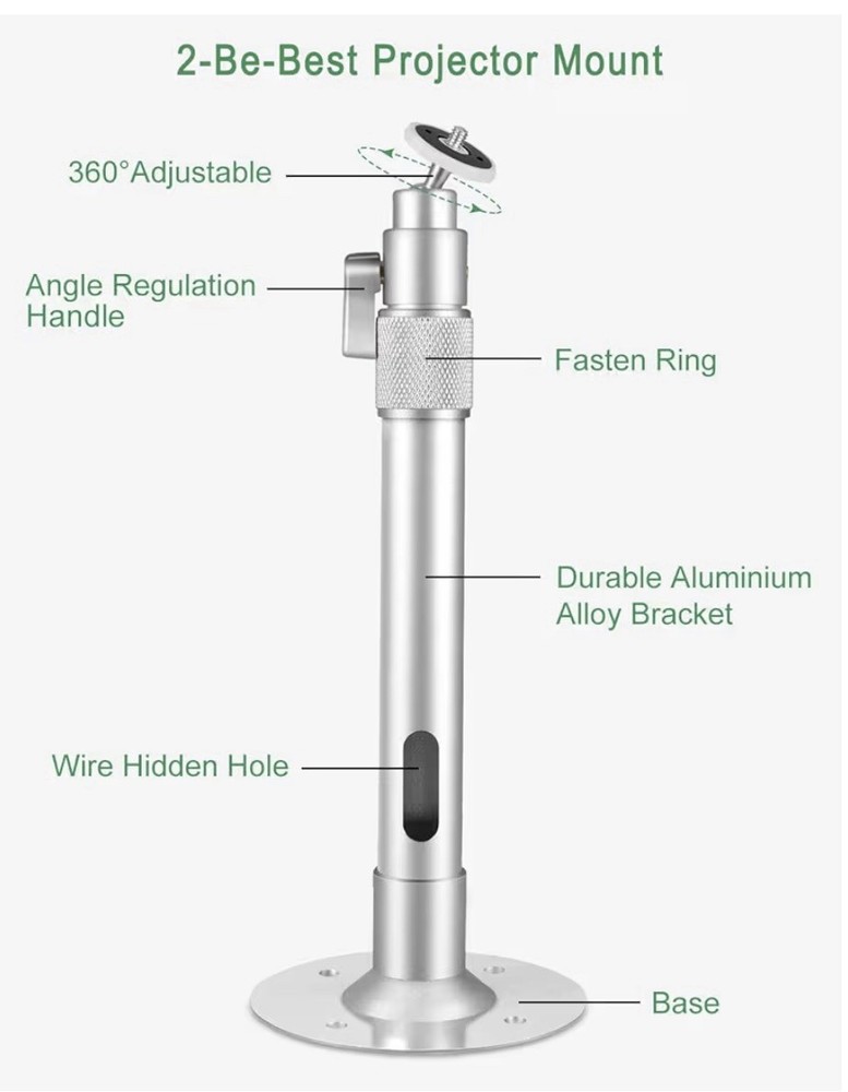 2-Be-Best Upgraded Projector Mount Extending Projector Ceiling Mount Adjustable
