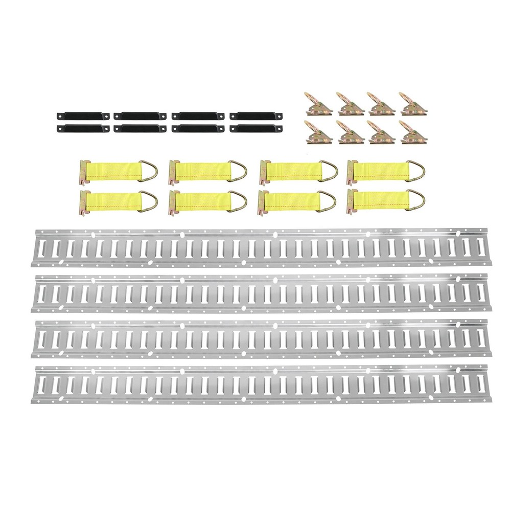 New 24PCS 5ft E Track Kit For Enclosed Cargo Trailers Secure Tie-Down Rails