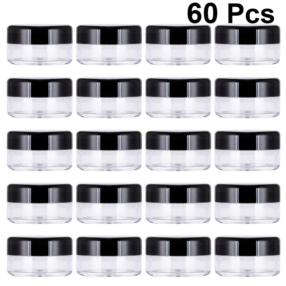 60 Pcs Empty Sample Containers Makeup Storage Jars Cosmetic Round Pot