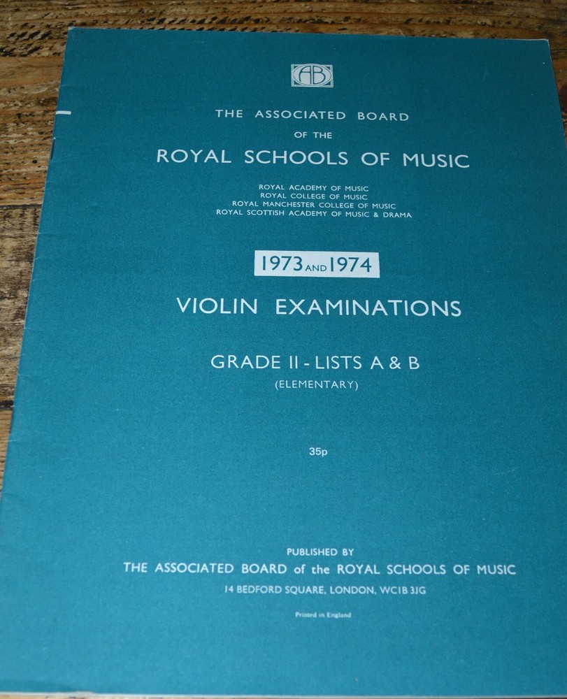 ABRSM 1973 & 1974 Violin Examinations Grade 2 Pieces