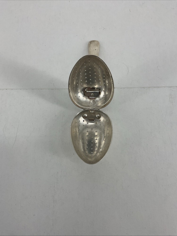 2 PACK Vintage E.P.N.S. Tea Infuser & Sugar Cube Olive Mechanical Tongs