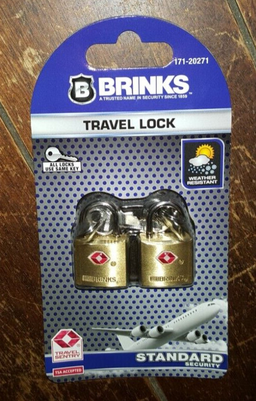 Brinks 2pk Standard Security Keyed Travel Locks ~TSA Accepted~ Item #171-20271