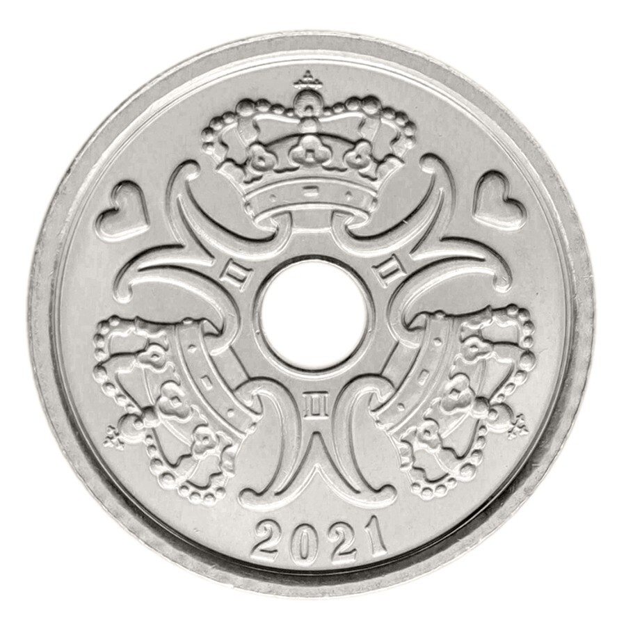 Denmark 1 Krone, 2021, KM #873, Mint