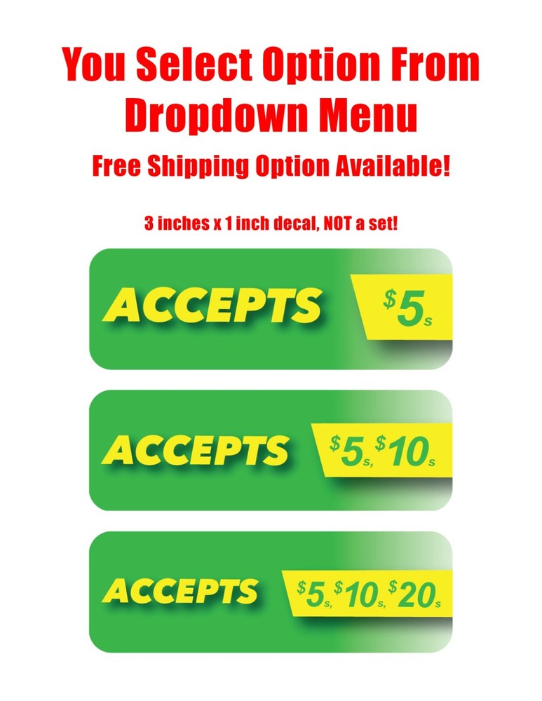 Mars Validator Decal Stickers Accepts $5-20