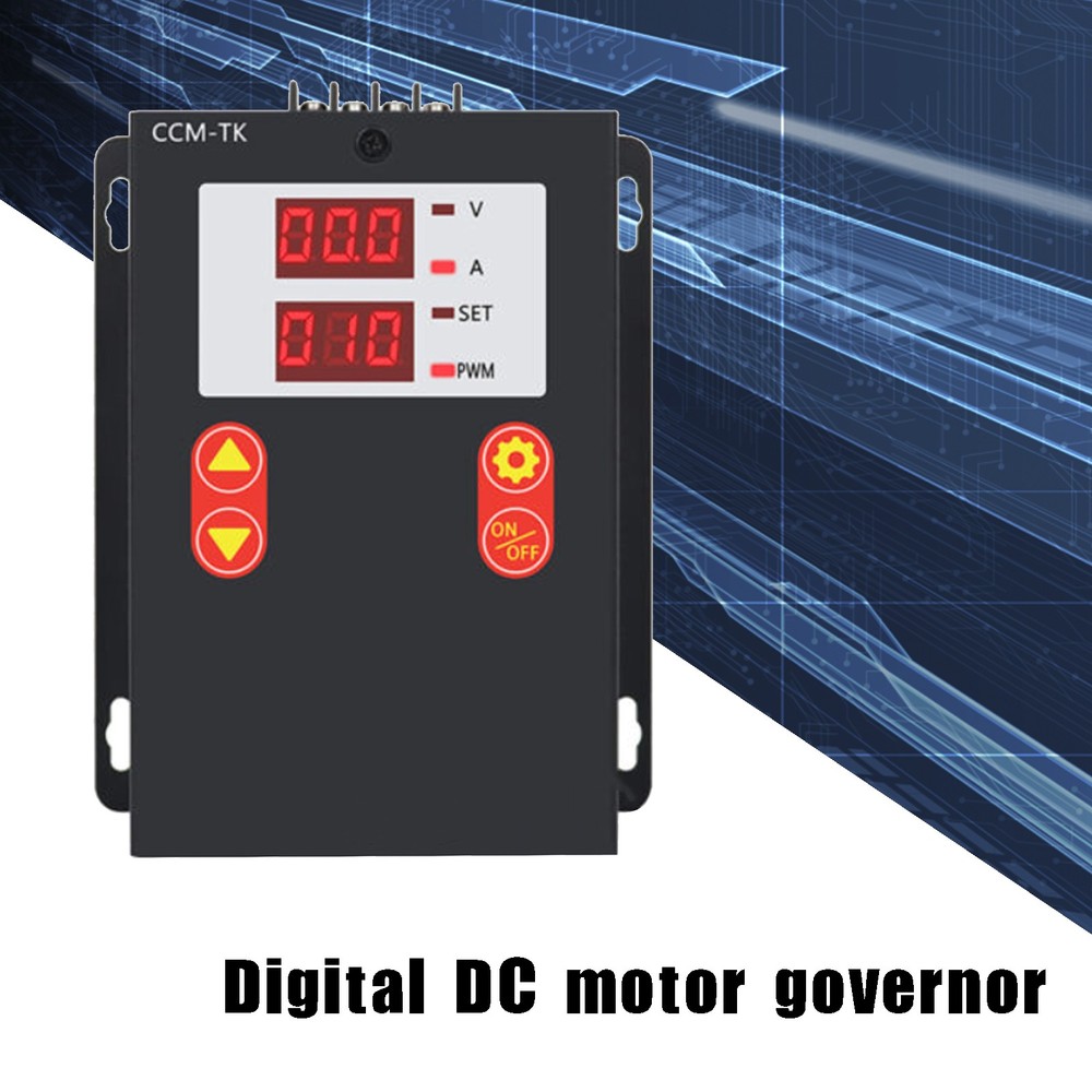 DC 12-80V 30A PWM Motor Speed Controller Soft-Start/Stop Voltage Ampere Meter