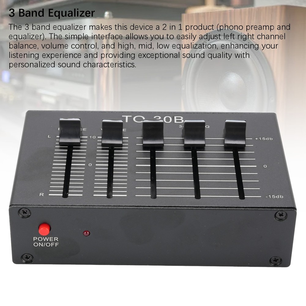 Record Player Preamplifier EQ Phono Preamp Balanced Volume Control For Home WT