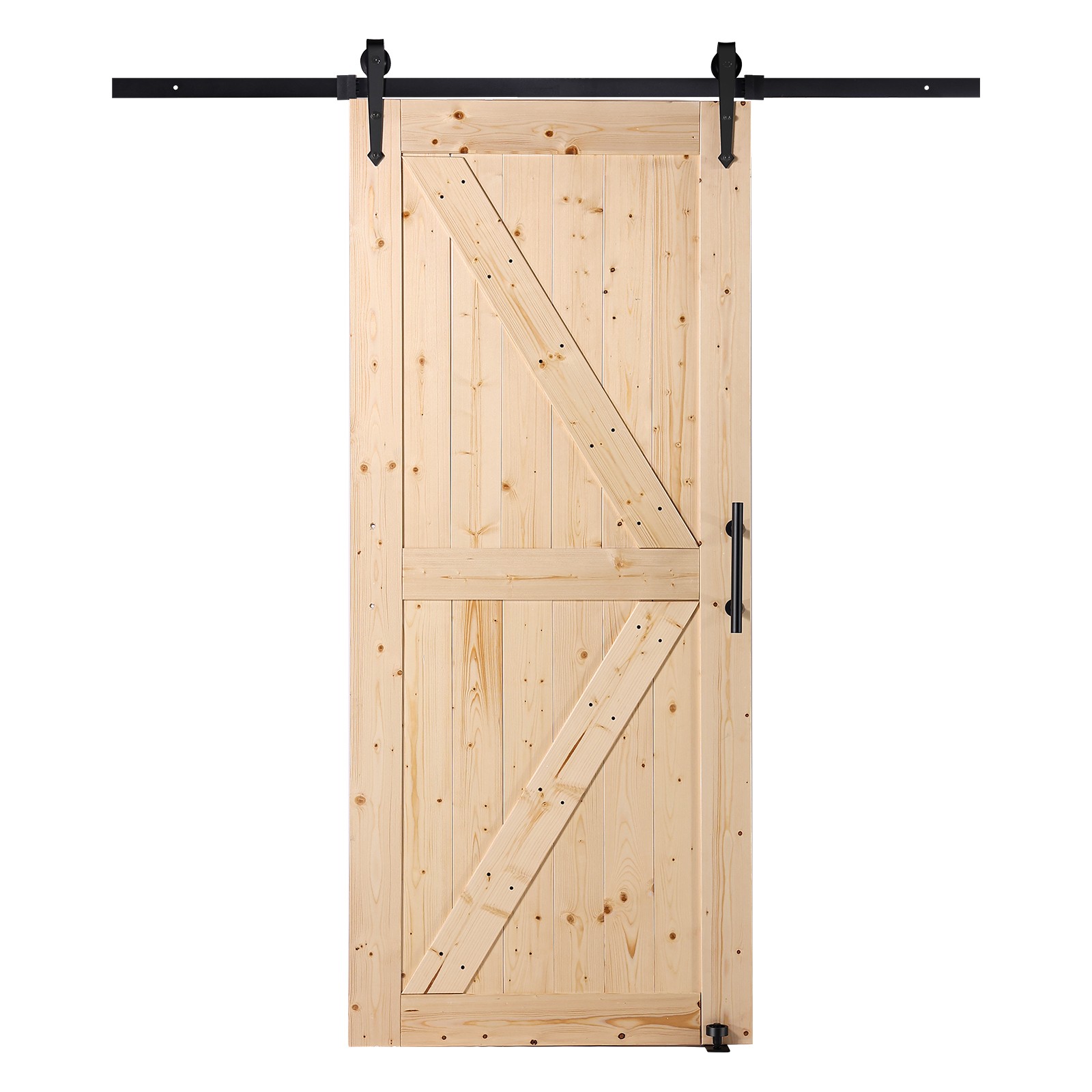 Barn Door and Hardware Kit 36" x 84" Wood Sliding Barn Door Kit Smoothly