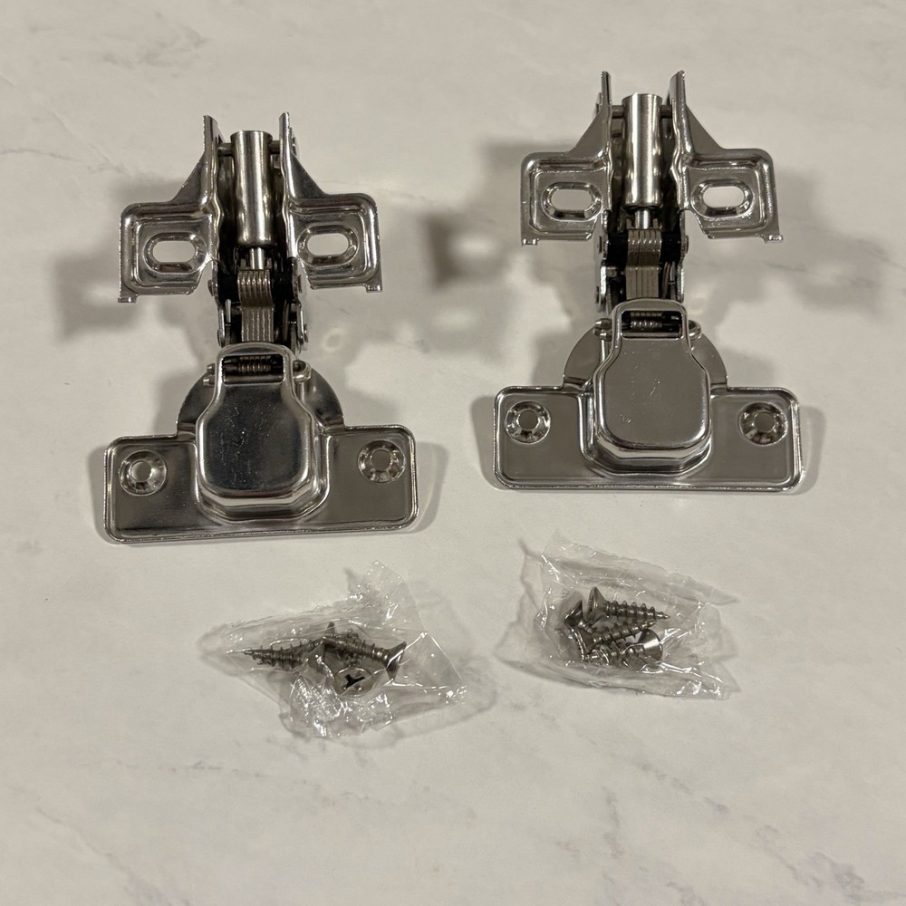 [1 PAIR] - 1/2 inch Overlay Soft Close Cabinet Door Hinges - Adjustable
