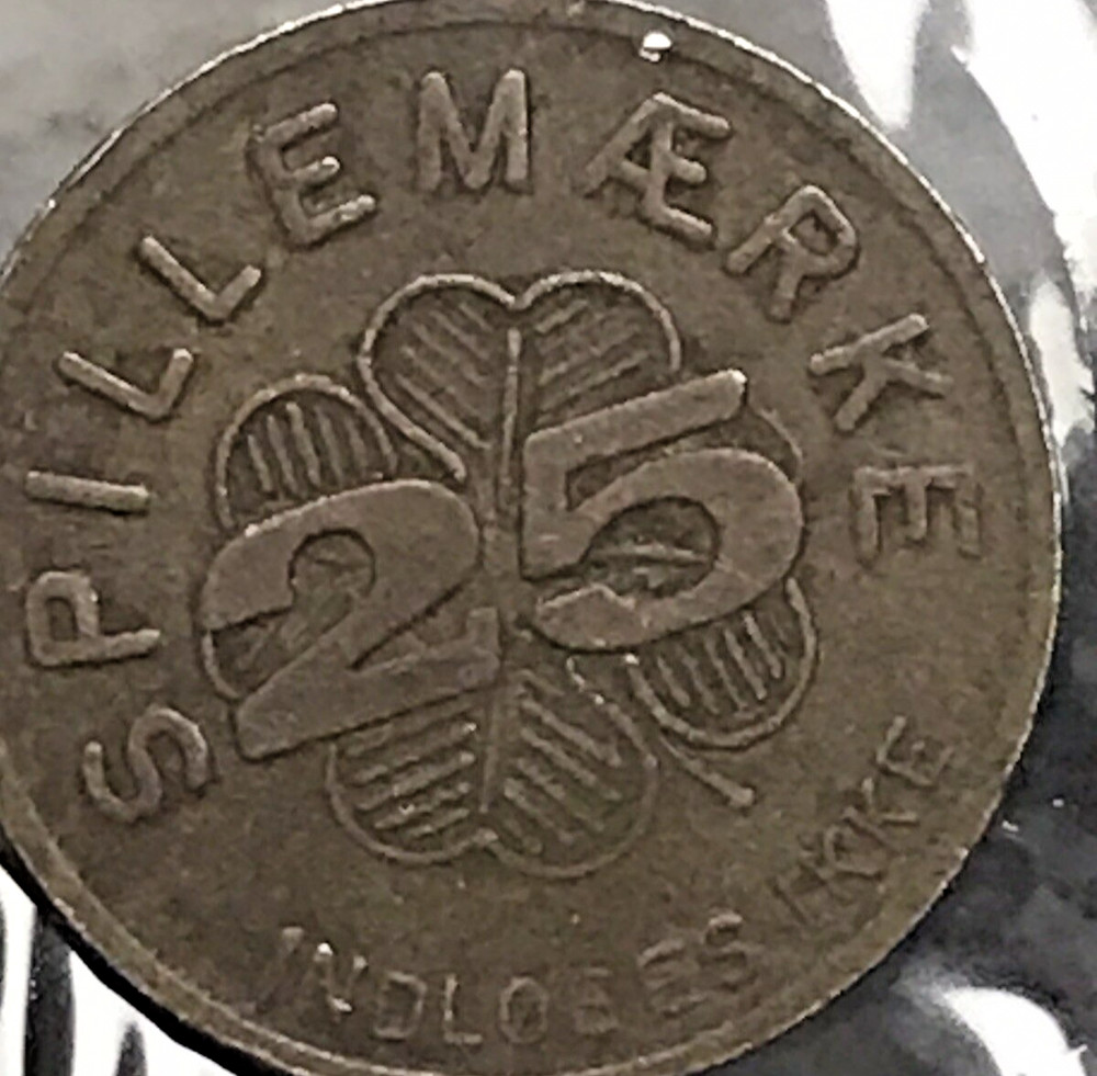Denmark 25 Old Foreign Coin game token