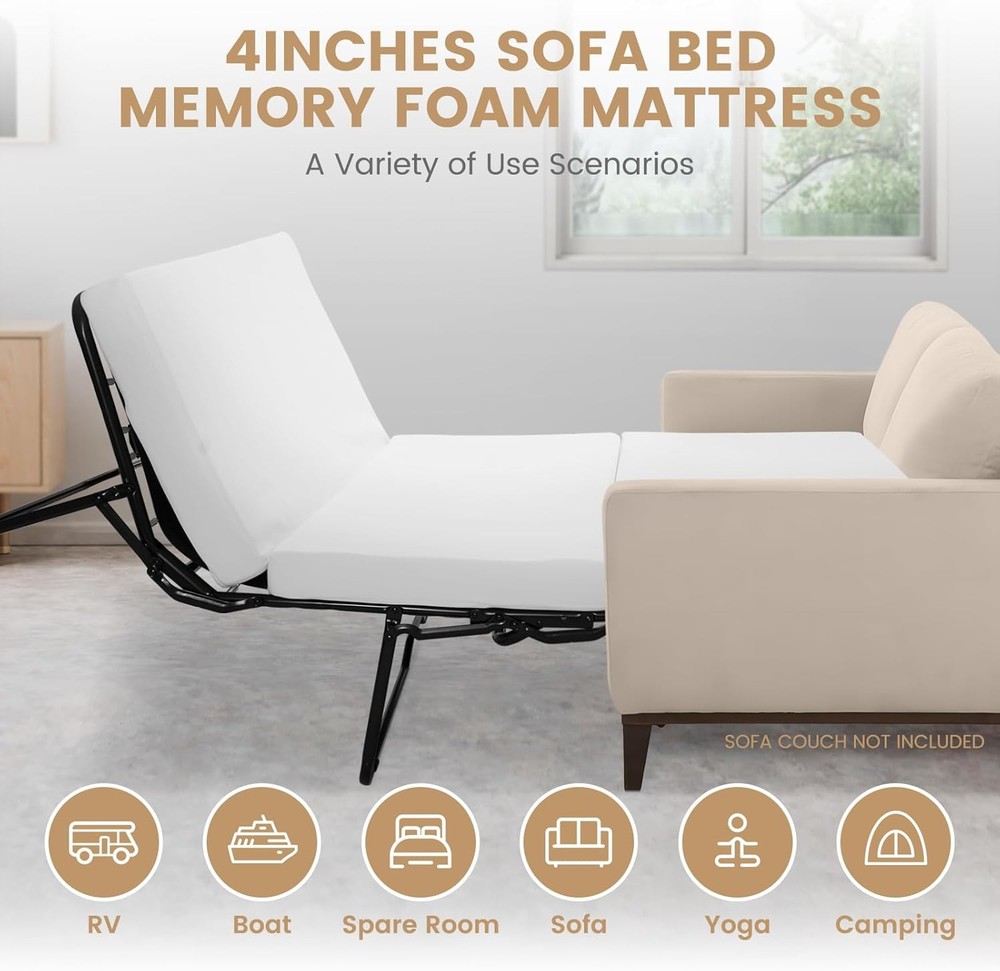 SUNYRISY Pull Out Couch for Sleeper Couch Beds Guest Foldable Sofa Bed Mattress