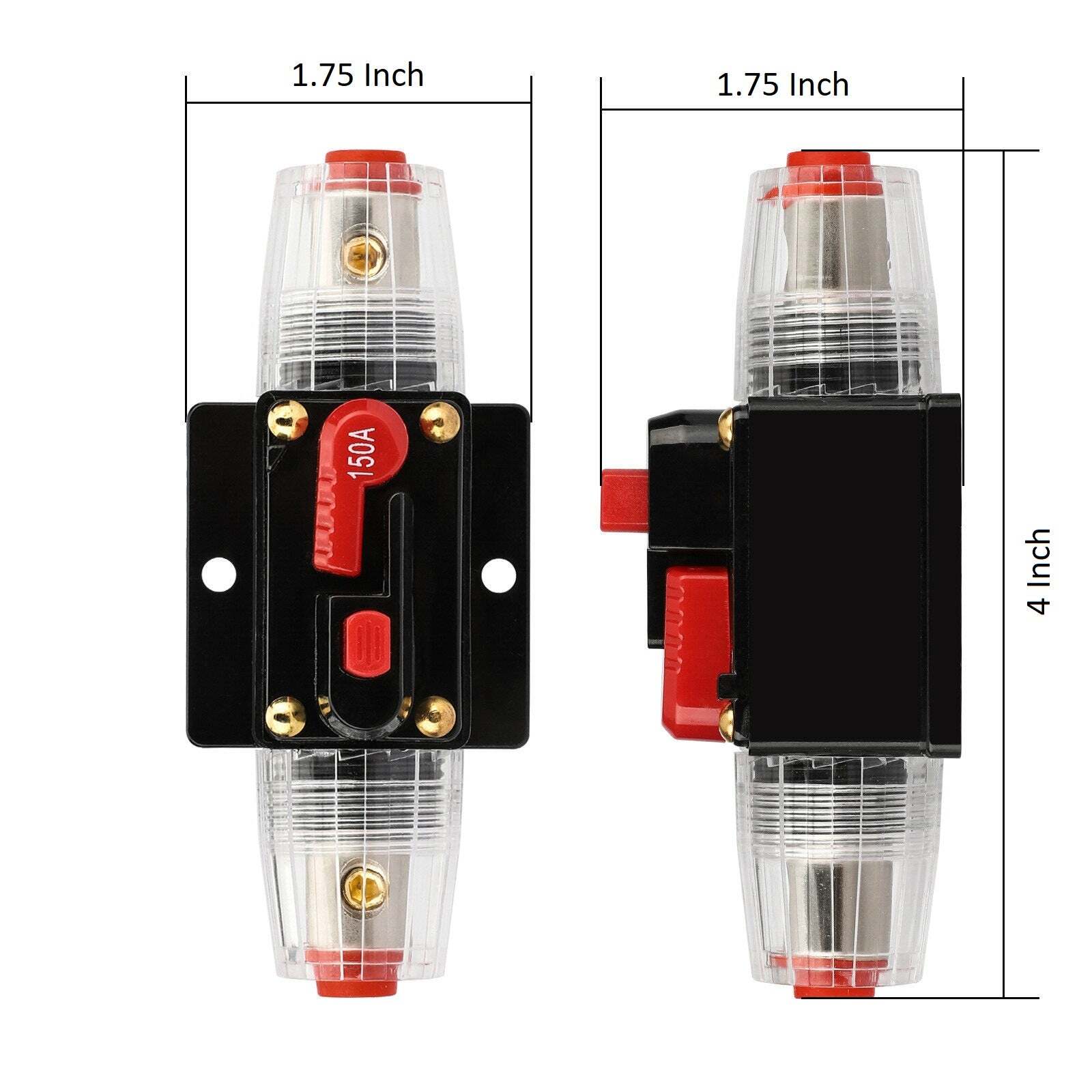 2 PACK 20 Amp Inline Waterproof Circuit Breaker Auto/Solar Manual Reset 12V-48V