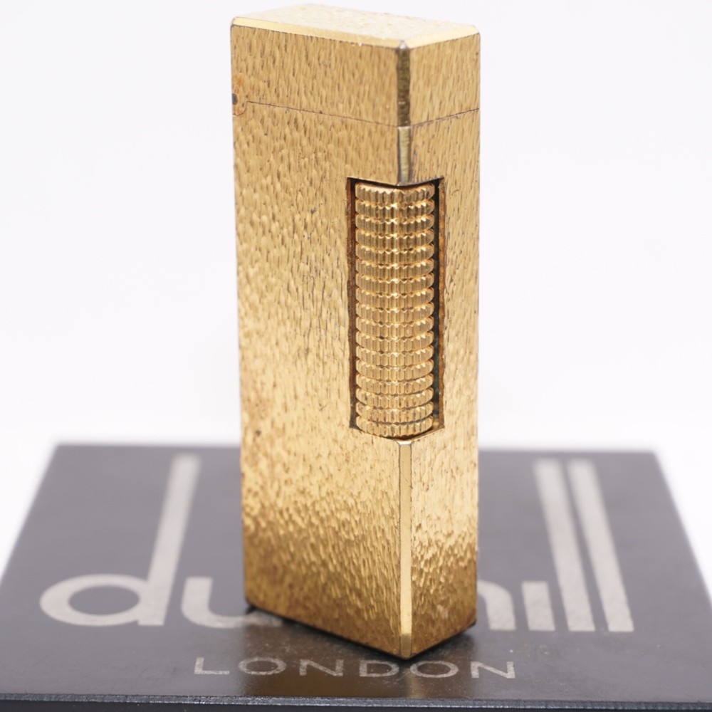 Dunhill Roller Gas Lighter Gold Sand Pattern-Ultrasonically cleaned_Working