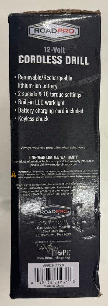 RoadPro 12-Volt Cordless Drill (RPRD21CD003)