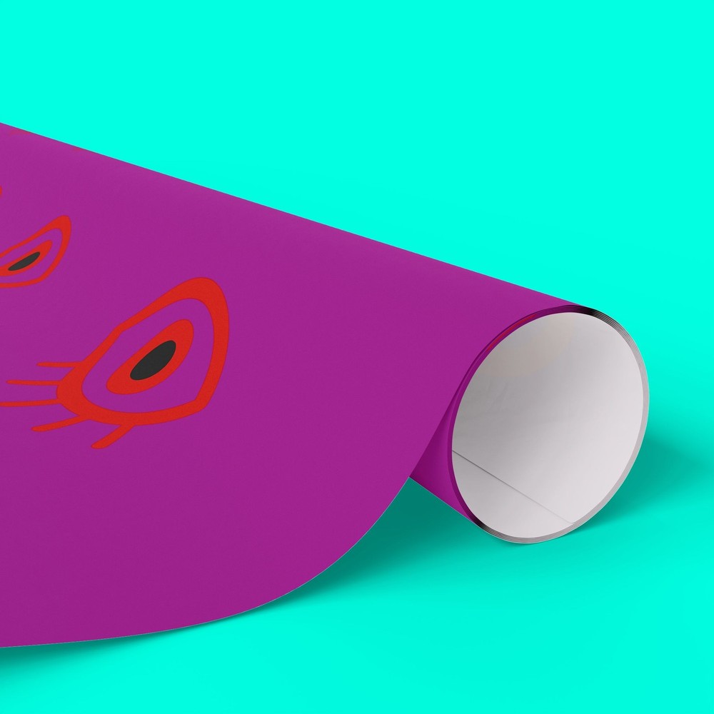 Evil Eye Pattern Mauve & Red Matte Gift Wrap