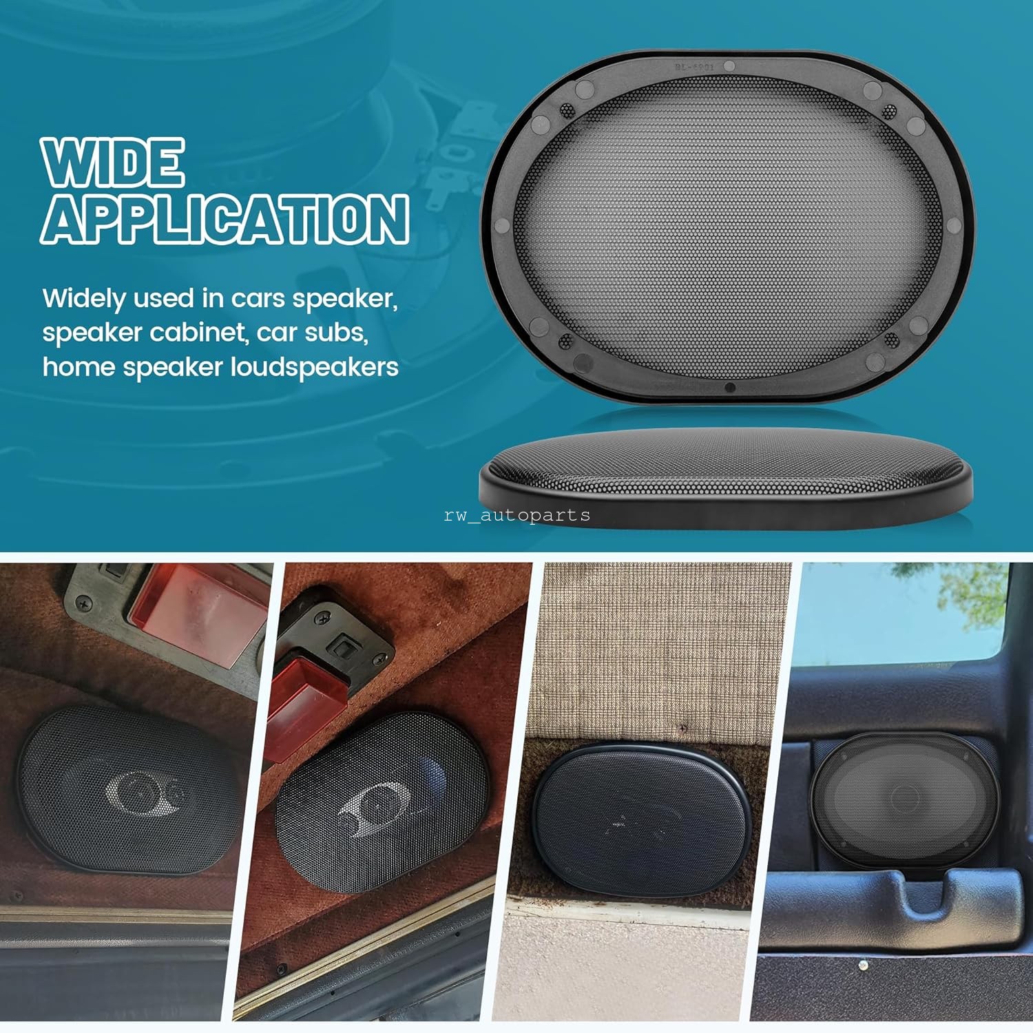 2× Universal 6x9" Speaker Grills Decorative W/ 8xScrews For Car Home Audio DIY