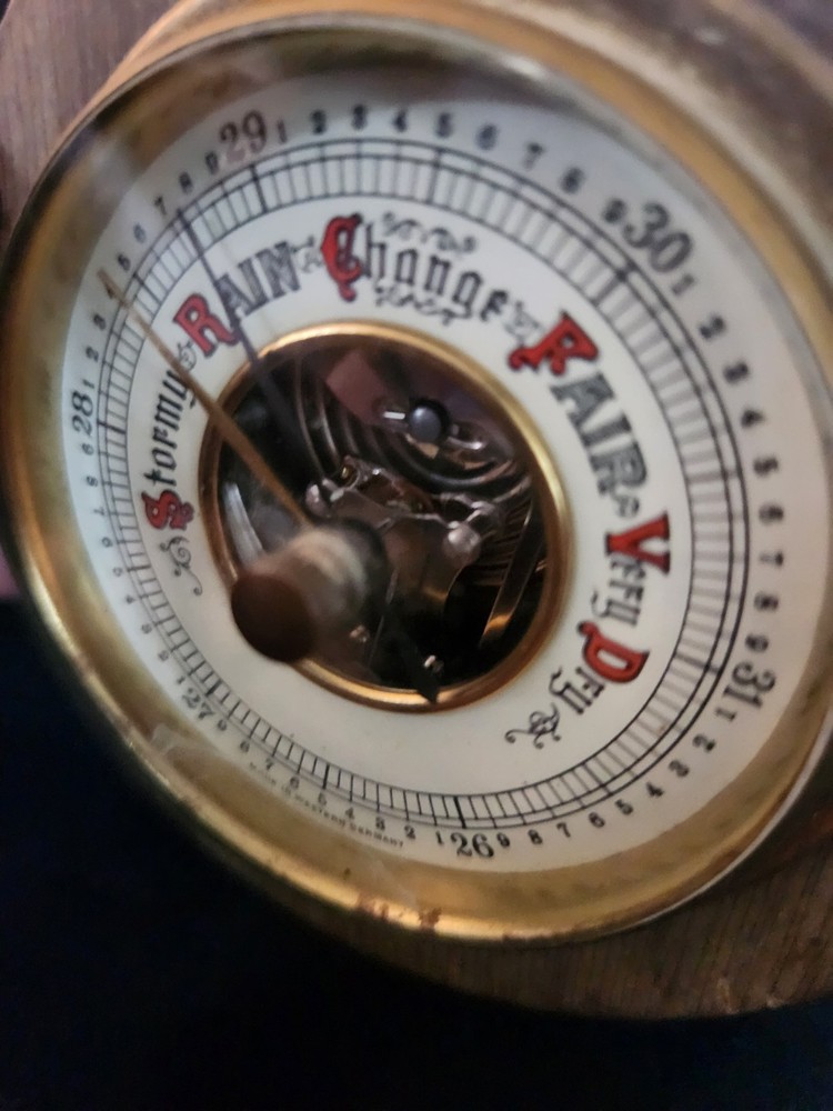 Vintage German Aneroid Barometer Round Wall Mount Untested