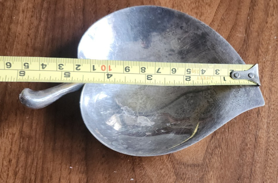 Vintage Silver Plate Leaf Dish Candy Fruit Olive Nut Plate Footed Antique