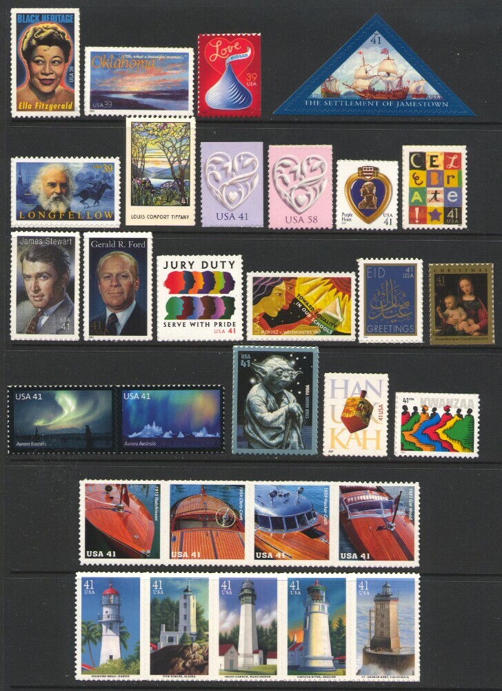 2007 U.S. COMMEMORATIVE YEAR *103 STAMPS* SET WITH 4 SHEETS & AIRMAILS MINT-NH