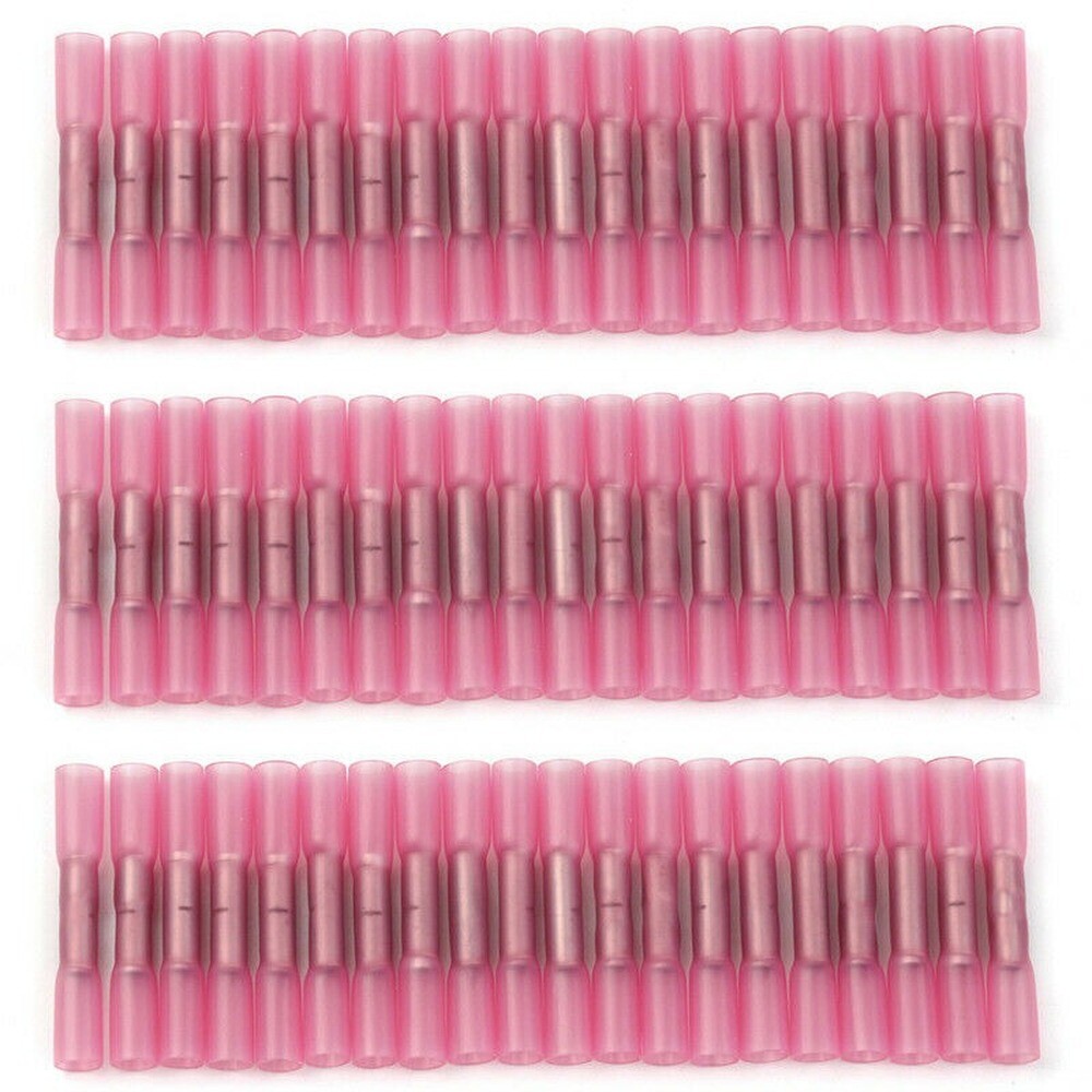 1000PCS Heat Shrink Waterproof Wire Connectors Red 22-16 AWG Butt Seal Terminals