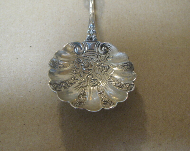 Vintage GEWE M Swedish Silver Berry Serving Spoon Signed