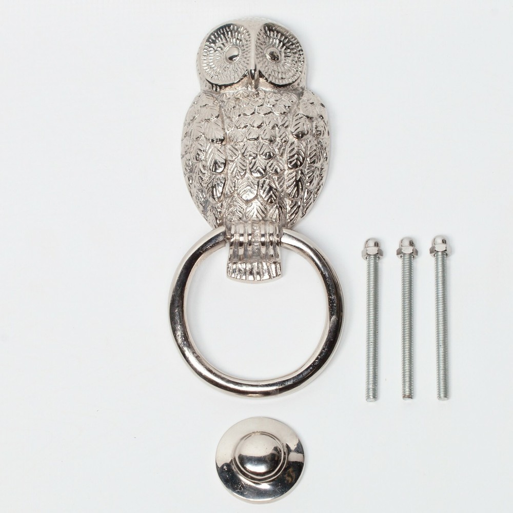 Classical Solid Brass Chrome Finish Owl Door Knocker Country Style