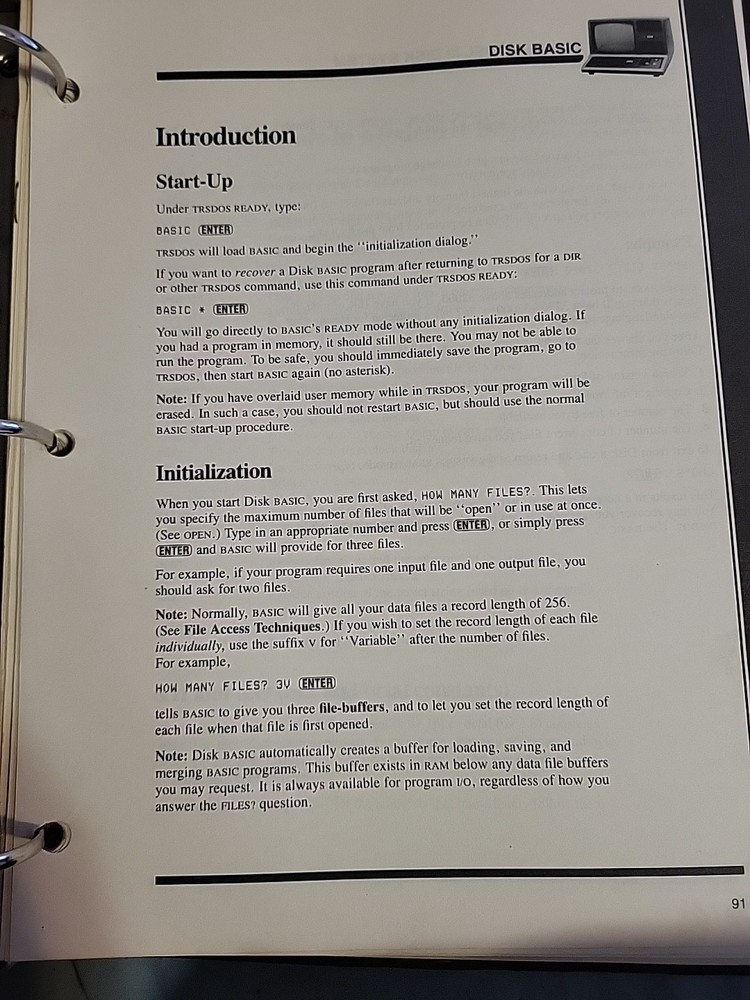 Radio Shack TRS-80 Model III 1st Computer Disk Operation System Owners Manual